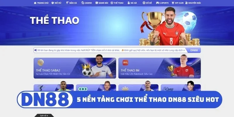 5 nền tảng chơi thể thao DN88 siêu hot